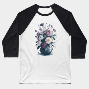 Vase of Flowers | Scattered Watercolor in Pastel Colors Baseball T-Shirt